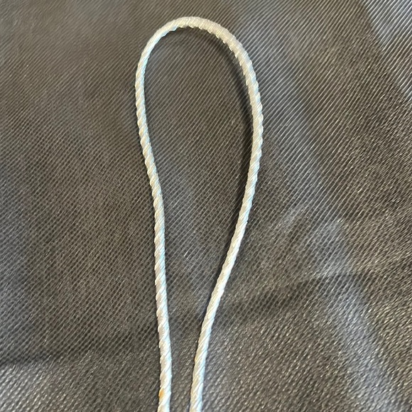 Silver Corded Bolo Tie & Tips with Silver Tone Faux Rhinestone Slide - Picture 8 of 9